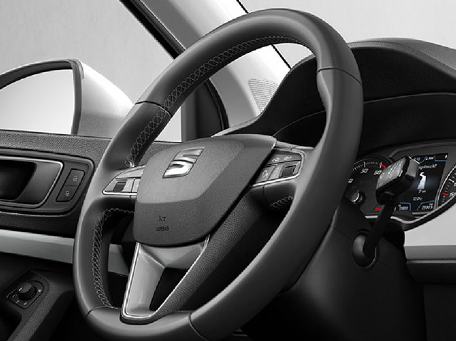 Silver steering wheel trim